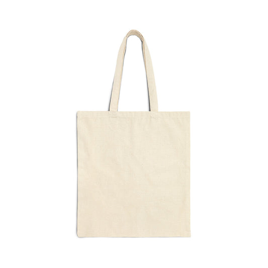 Abstract Portrait Cotton Canvas Tote — Surreal Tribal Line-Art