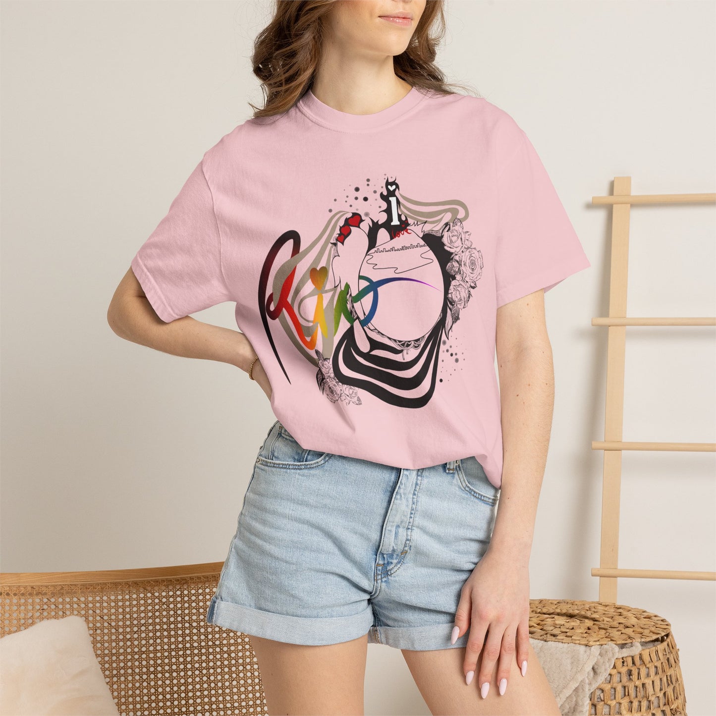 Abstract Rainbow Surf Wave T‑Shirt