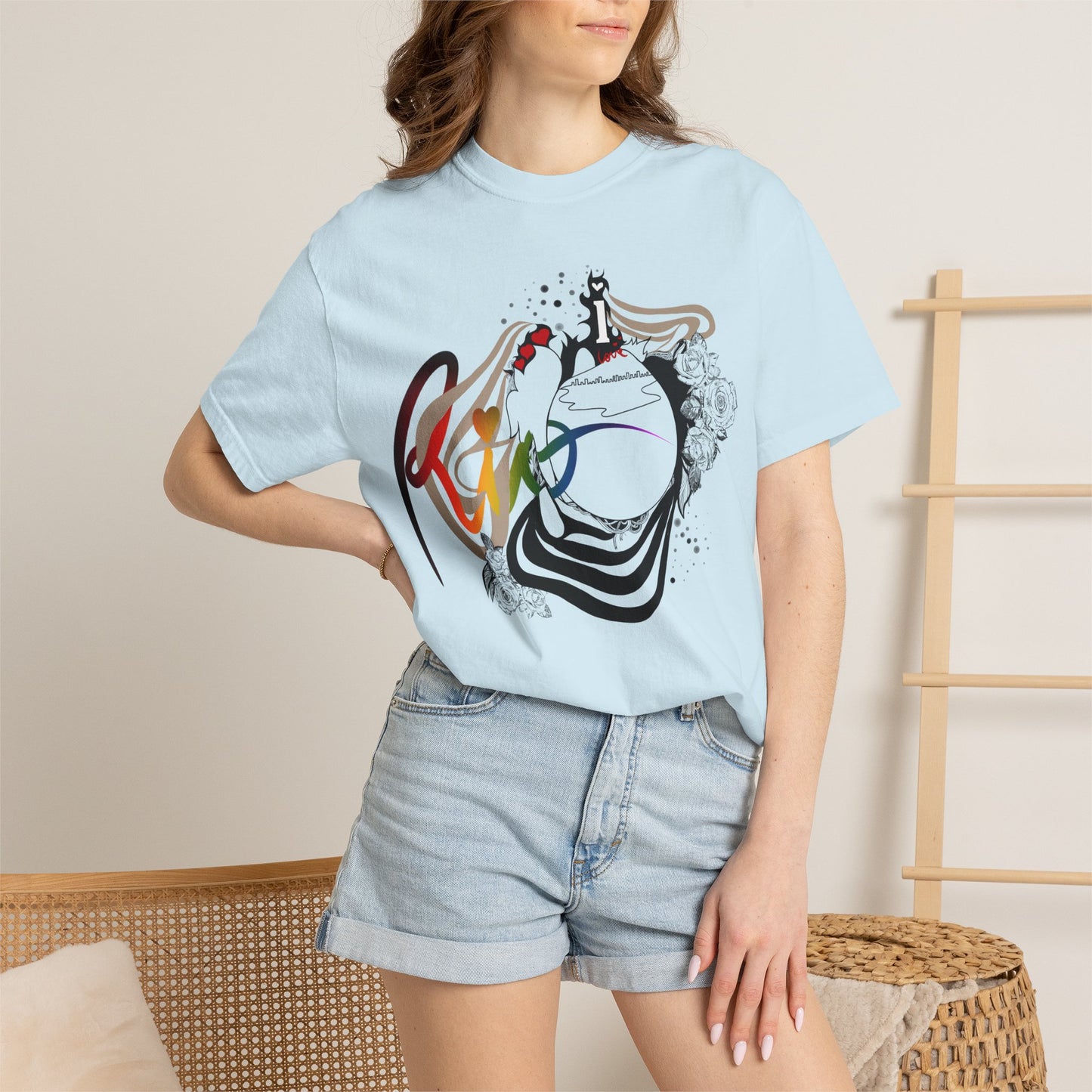 Abstract Rainbow Surf Wave T‑Shirt