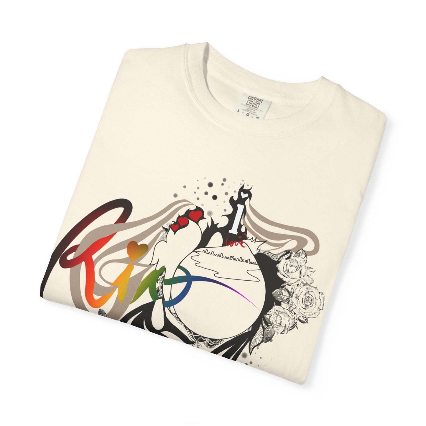 Abstract Rainbow Surf Wave T‑Shirt
