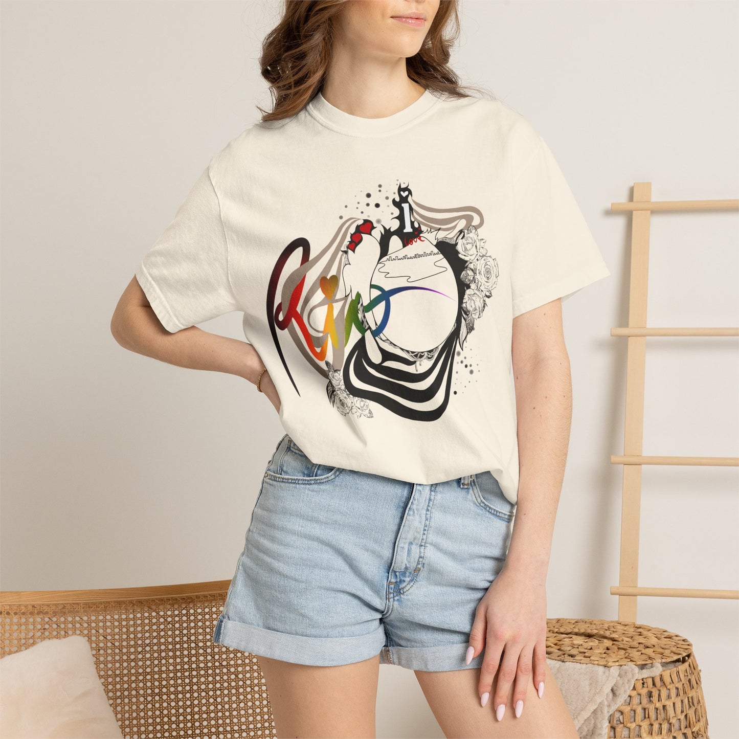 Abstract Rainbow Surf Wave T‑Shirt