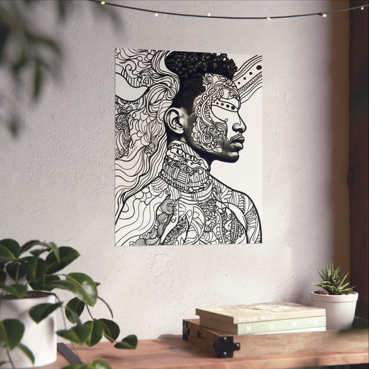 Portrait Afrocentrique — Affiche Matte Art Mural | Leandro Freitas